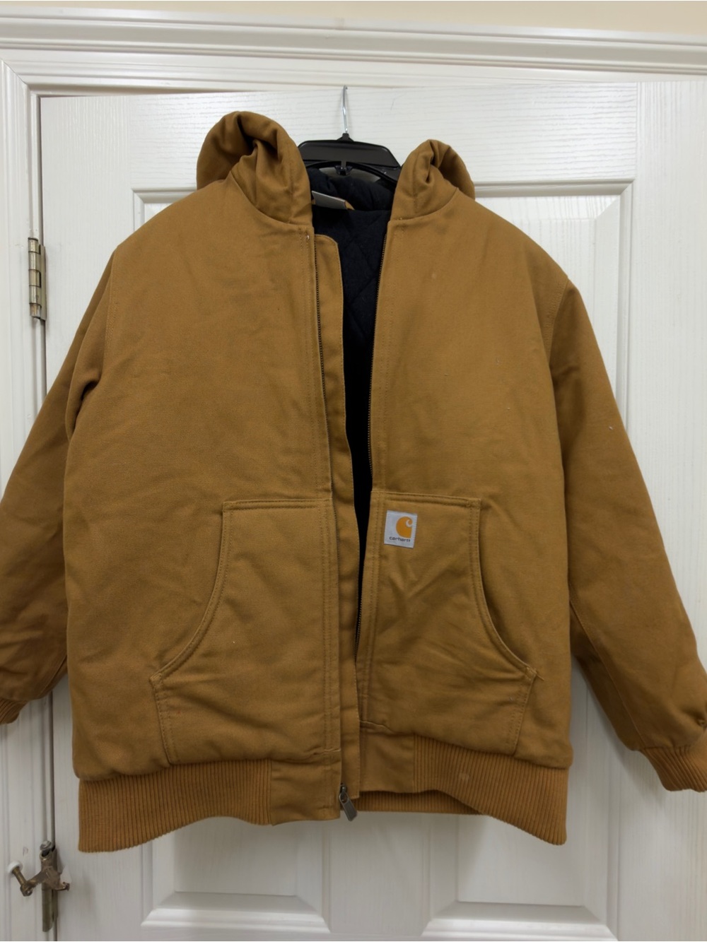 Kids Carhartt Insulate Brown Hooded Duck Jacket size 14/16